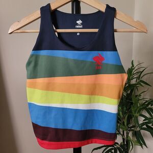 Women’s RABBIT Running RAD Crusher Pocket Crop Top Singlet S Shelf Bra $68 Trail